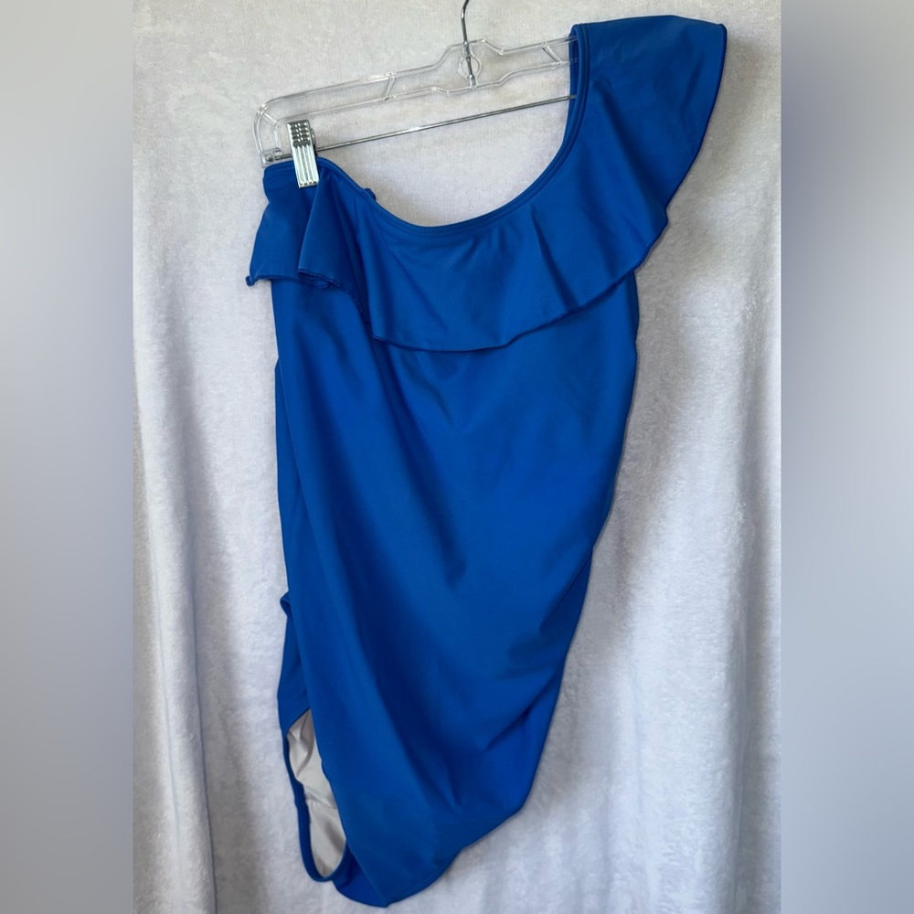 Summer Mae Size Maternity Large Blue One Piece Swimsuit